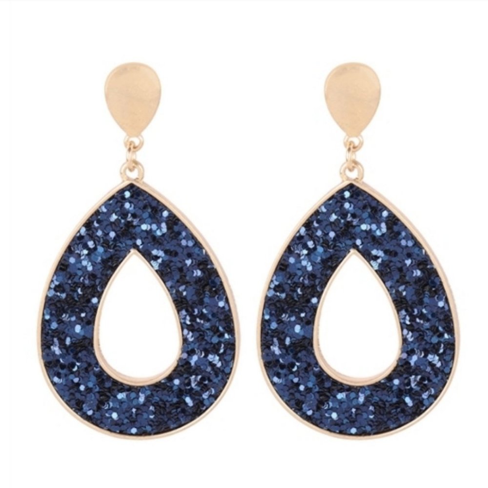 02684 Glitter Teardrop Earrings
